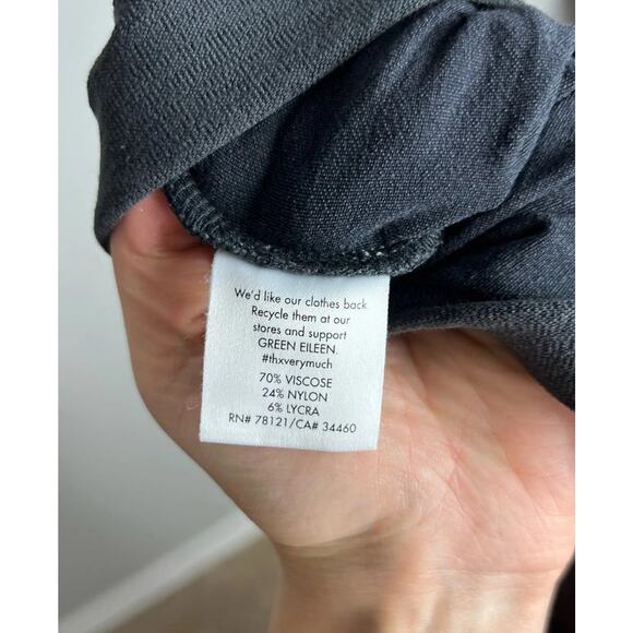 Eileen Fisher Black Stretch Ankle Pants Viscose Blend Pull On Gray Size XL Women - Picture 6 of 7